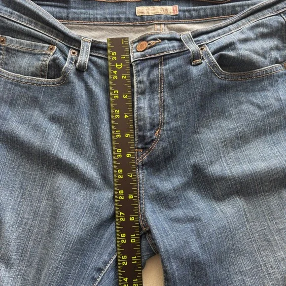 Levis 515 Bootcut Jeans Womens 8 Short Blue Dark Wash Denim Stretch 515-0218 - Picture 10 of 12